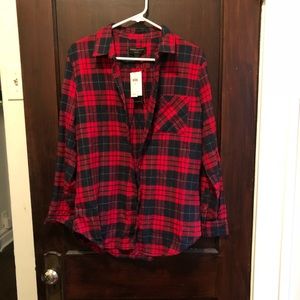 NWT Banana Republic M plaid flannel